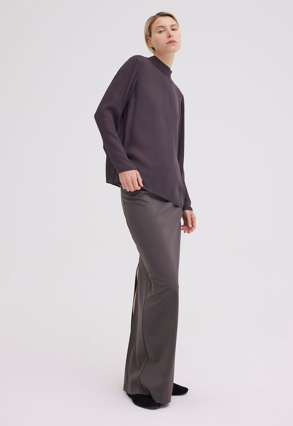 Jac+Jack Clunes Silk Top - Muse Charcoal